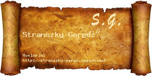 Stranszky Gergő névjegykártya
